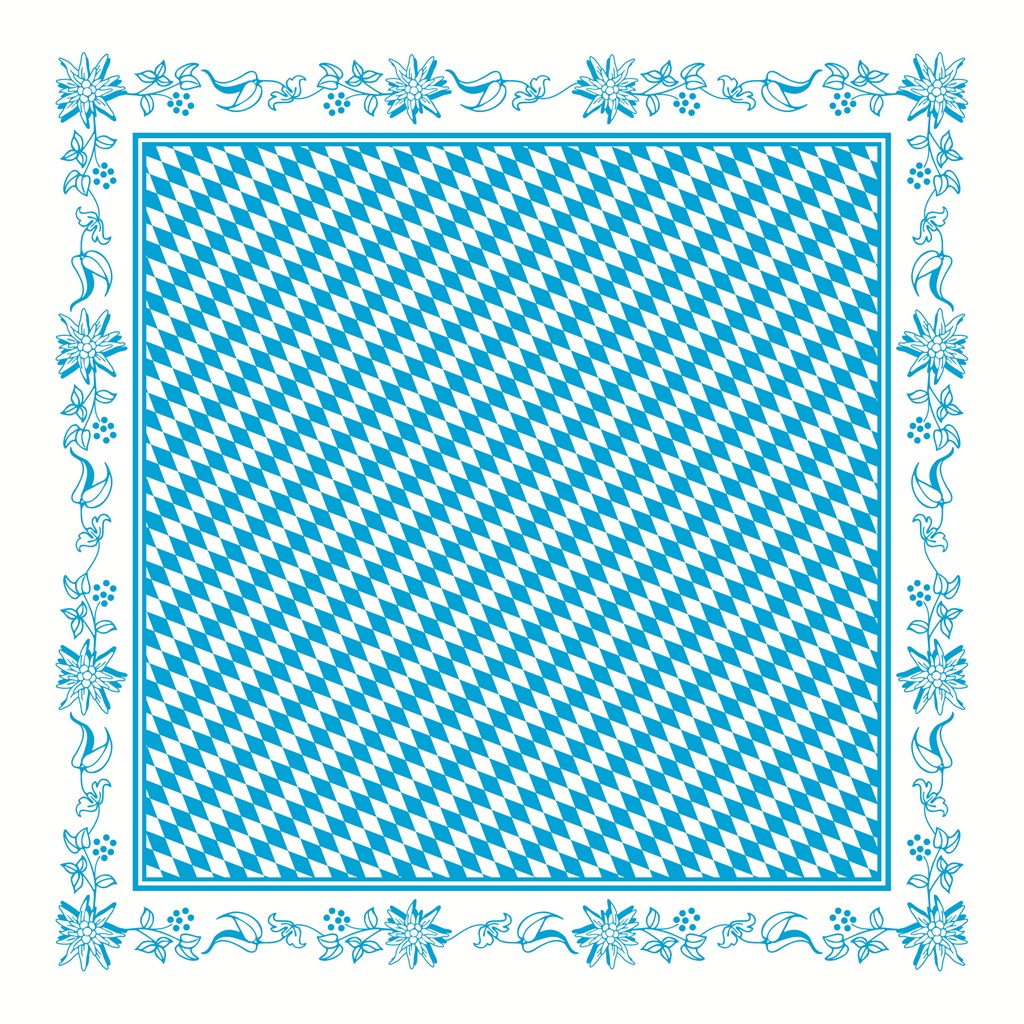 Papier  Tischdecke Bayern 80 x 80 cm 1/8-Falz