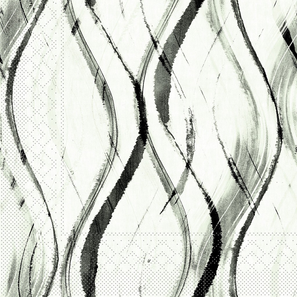 Tissue Serviette Albi salbei-schwarz 40 x 40 cm 1/4 Falz 3-lg.