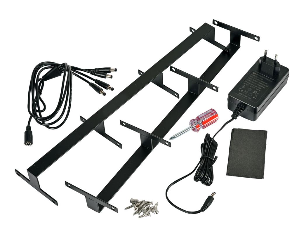 LED-Stapelstation für 4 Sets à 12 schwarz