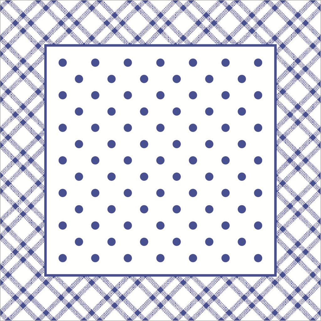 Tissue + PE Deckchen Antonia blau 95 x 95 mm