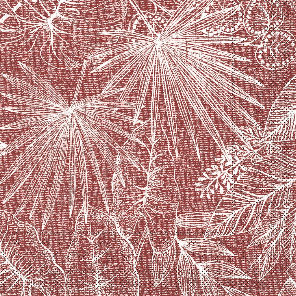 Tissue Serviette Kona bordeaux 33 x 33 cm 1/4 Falz 3-lg.