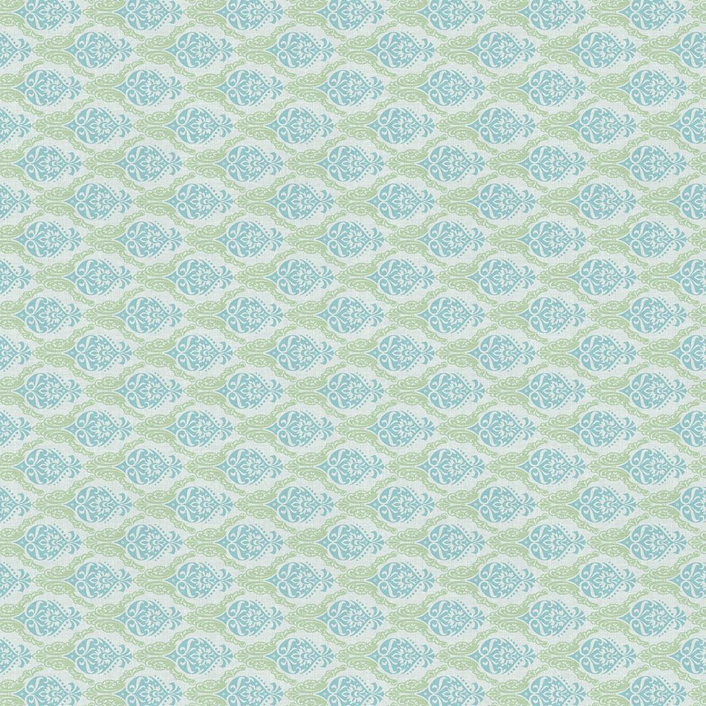 Linclass Tischdecke Doris grün-blau 80 x 80 cm 1/8-Falz