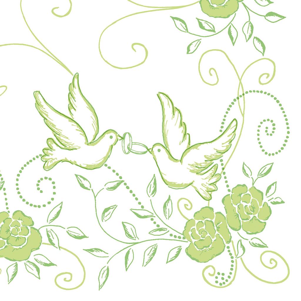 Linclass Serviette Hochzeit 40 x 40 cm 1/4 Falz