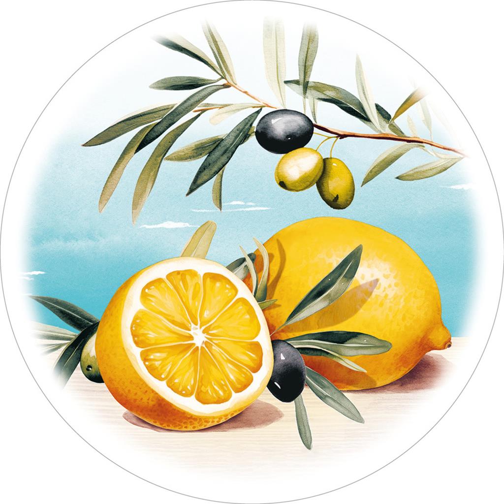 Tissue 9-lg Deckchen Olives & Lemons 90 mm