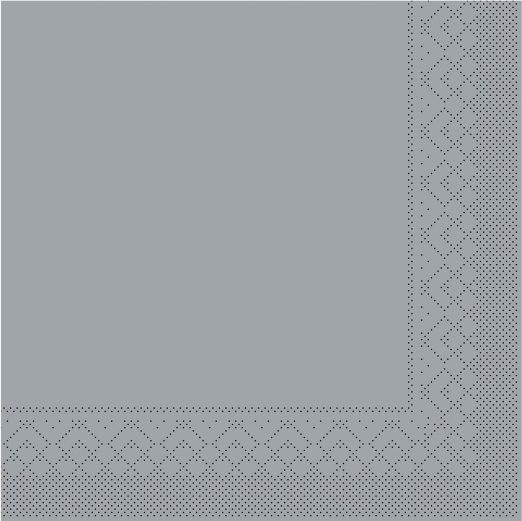 Tissue Serviette Basic grau 20 x 20 cm 1/4 Falz 3-lg.