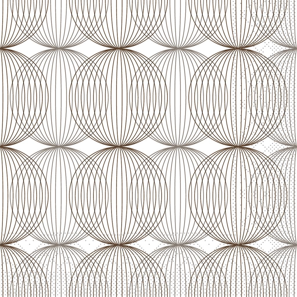 Tissue 3-lg Serviette Ludo beige grey-br 40 x 40 cm 1/4 Falz