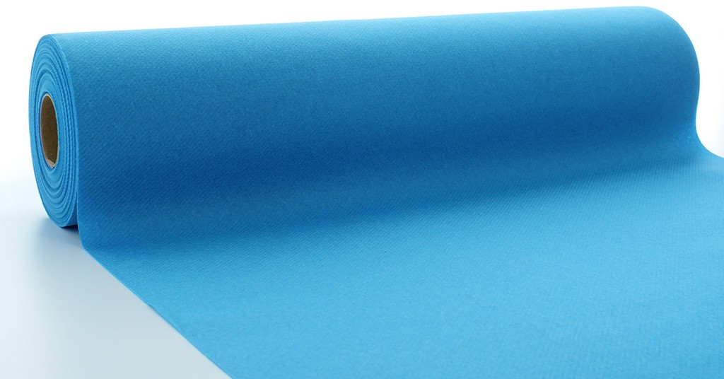 Linclass Tischläufer Basic aquablau 40 cm x 24 m