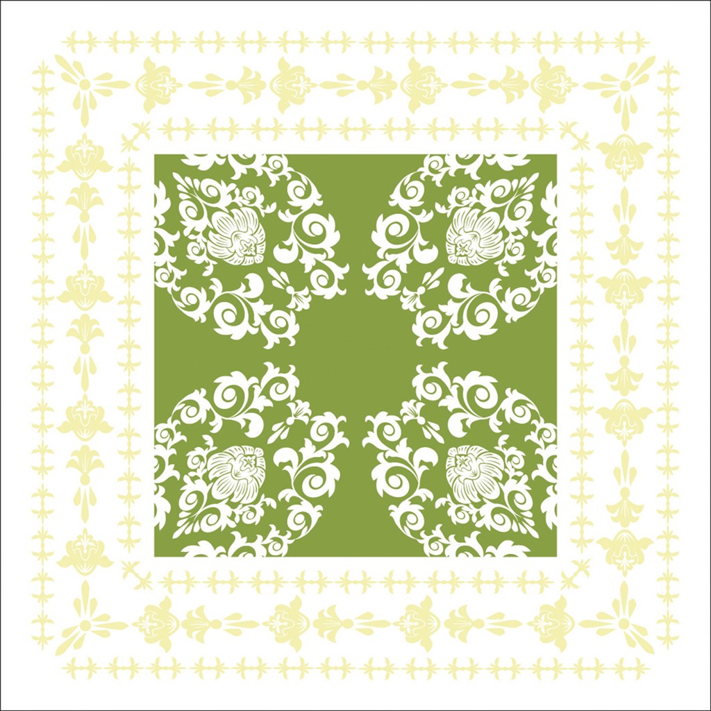 Tissue 9-lg. Deckchen Pascal lindgrün 95 x 95 mm