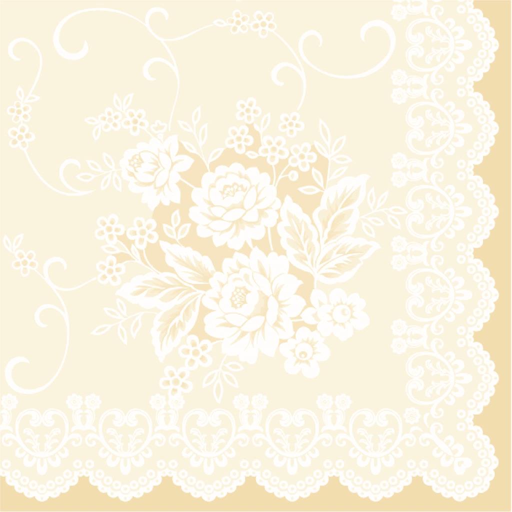 Linclass Serviette Franziska beige 40 x 40 cm 1/4 Falz