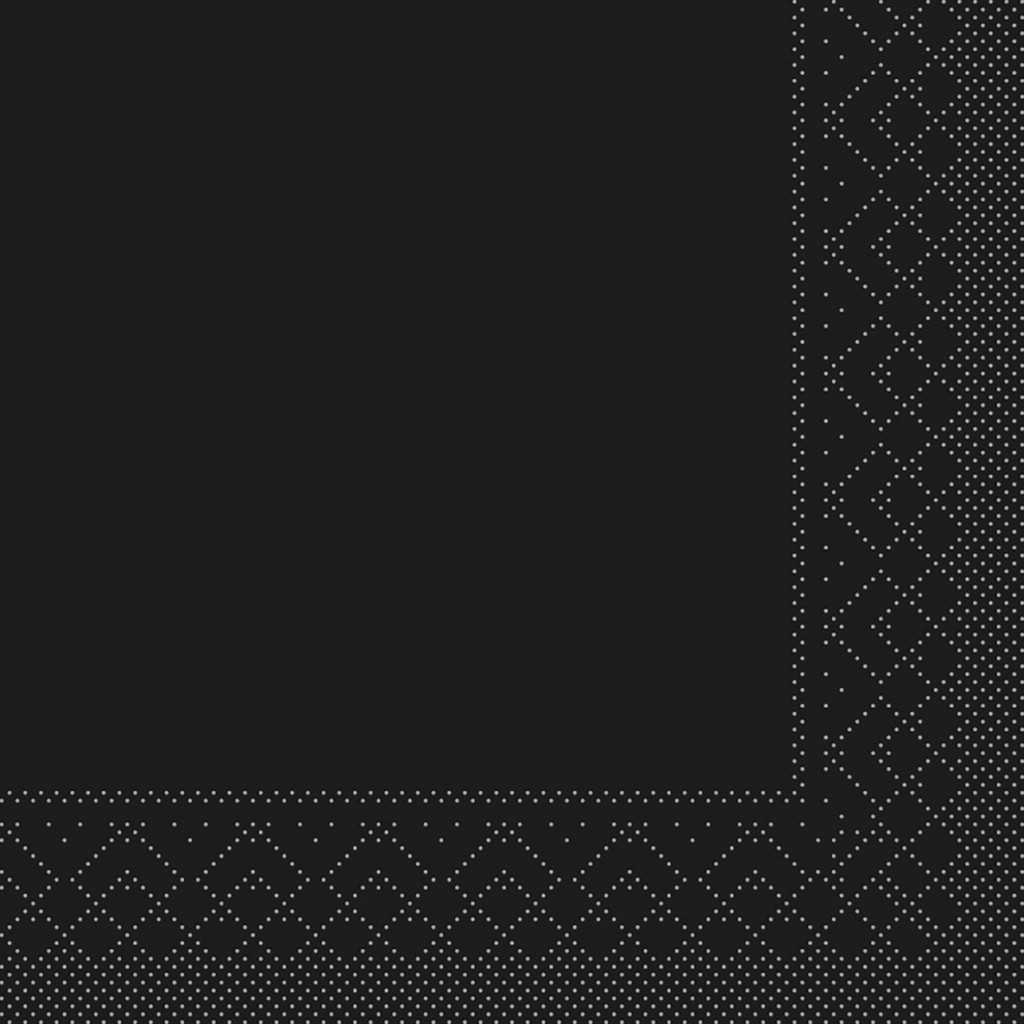 Tissue Serviette Basic schwarz 40 x 40 cm 1/4 Falz 3-lg.
