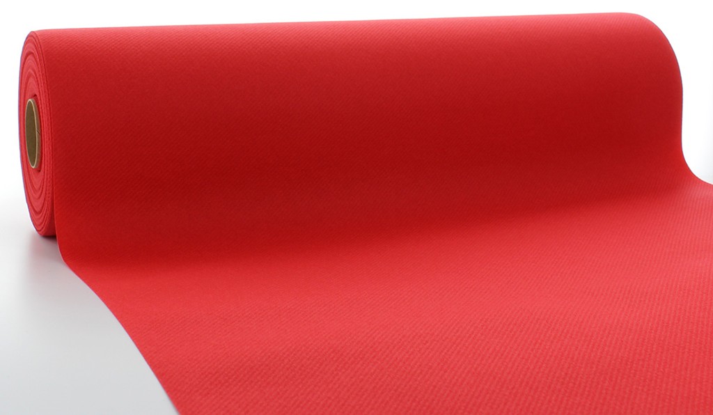 Linclass Tischläufer  Basic rot 40 cm x 24 m