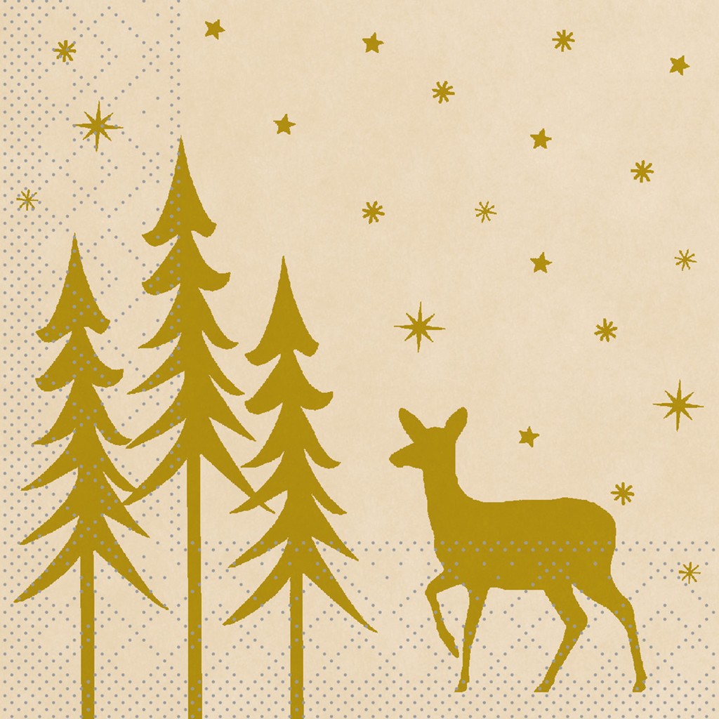 Tissue 3-lagig Serviette Liane recycled  24 x 24 cm 1/4 Falz