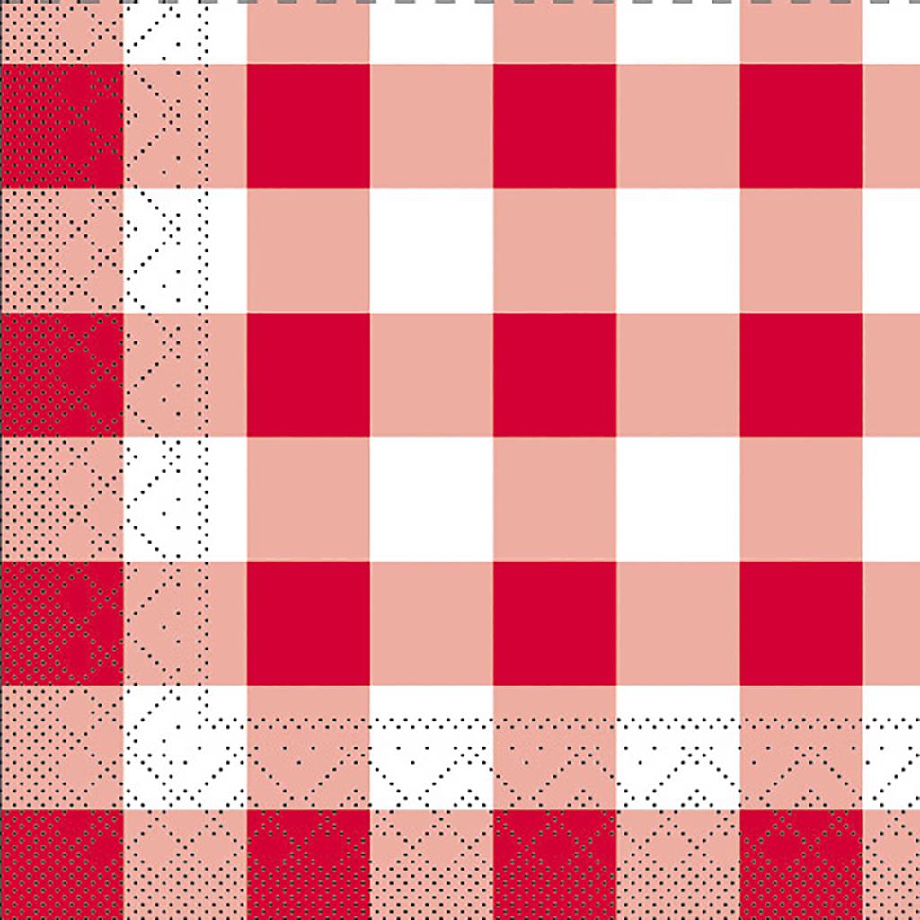 Tissue 3-lg Serviette Karo rot 33 x 33 cm 1/4 Falz