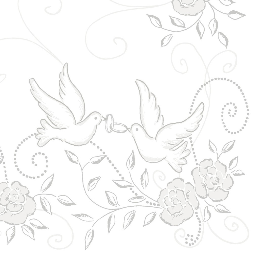 Linclass Serviette Hochzeit 40 x 40 cm 1/4 Falz