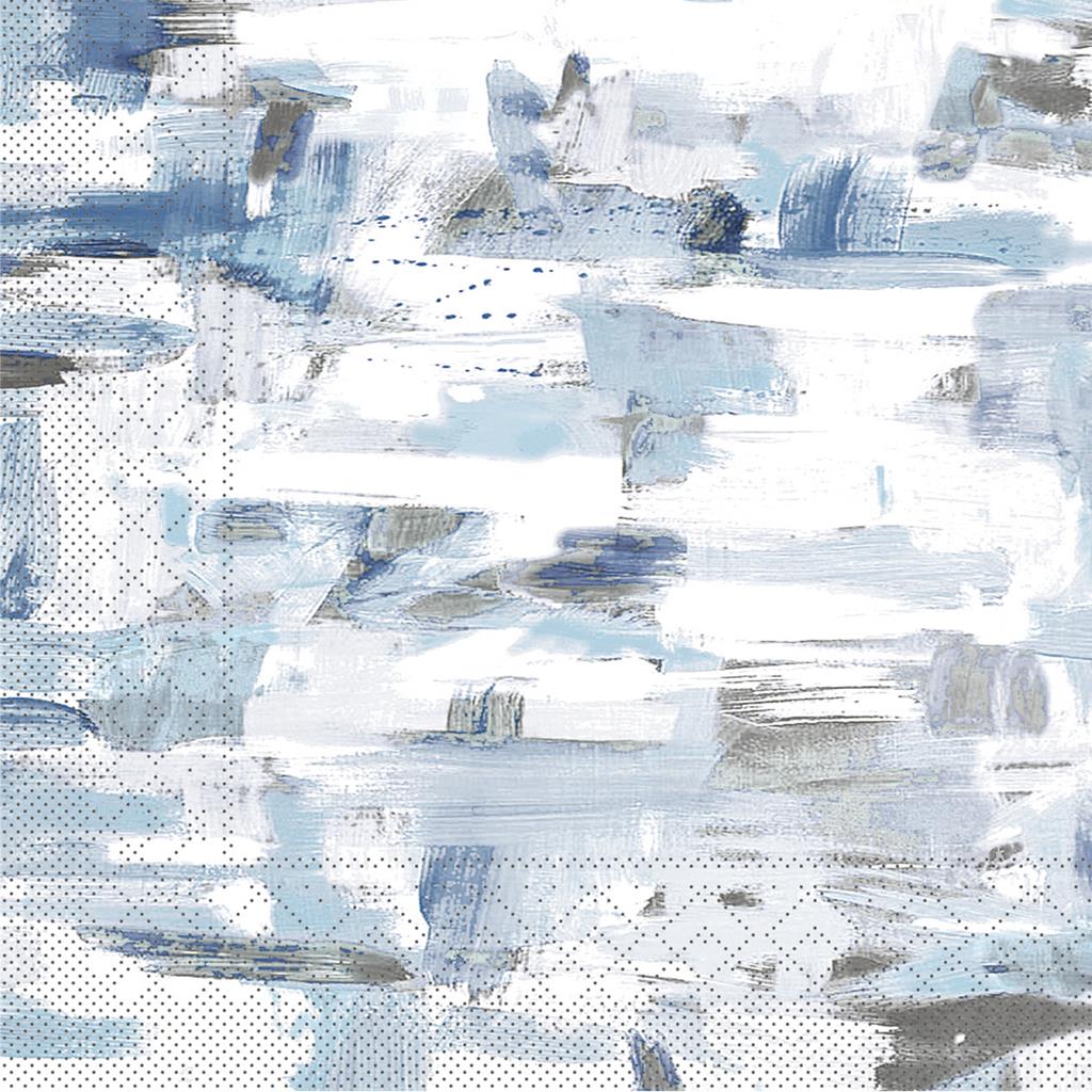 Tissue 3-lg Serviette Pablo blau 33 x 33 cm 1/4 Falz