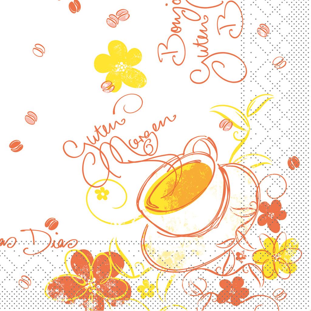 Tissue 3-lg Serviette Sunny 33 x 33 cm 1/4 Falz