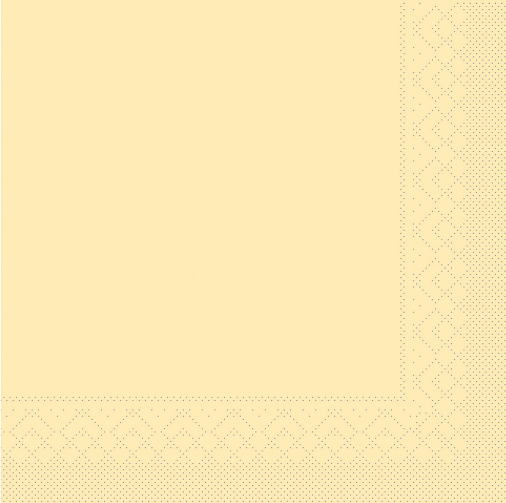 Tissue Serviette Basic creme 40 x 40 cm 1/4 Falz 3-lg.