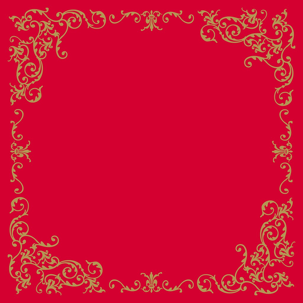 Linclass Tischdecke  Pomp gold-rot 80 x 80 cm 1/8-Falz