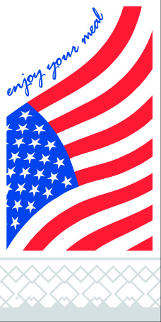 Tissue Serviette USA 40 x 40 cm 1/8 Falz 2-lg.