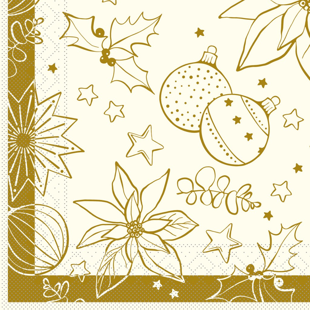 Tissue 3-lagig Serviette Milan champagne 33 x 33 cm 1/4 Falz