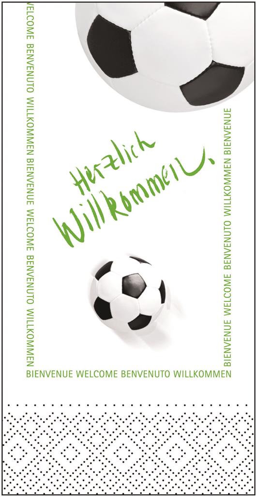 Tissue 3-lg Serviette Herzlich Willkomme 33 x 33 cm 1/8 Falz