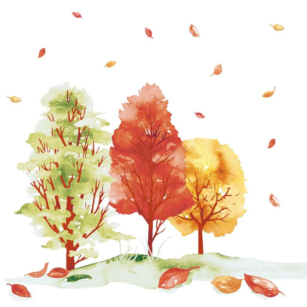 Linclass Serviette Herbstwald 40 x 40 cm 1/4 Falz