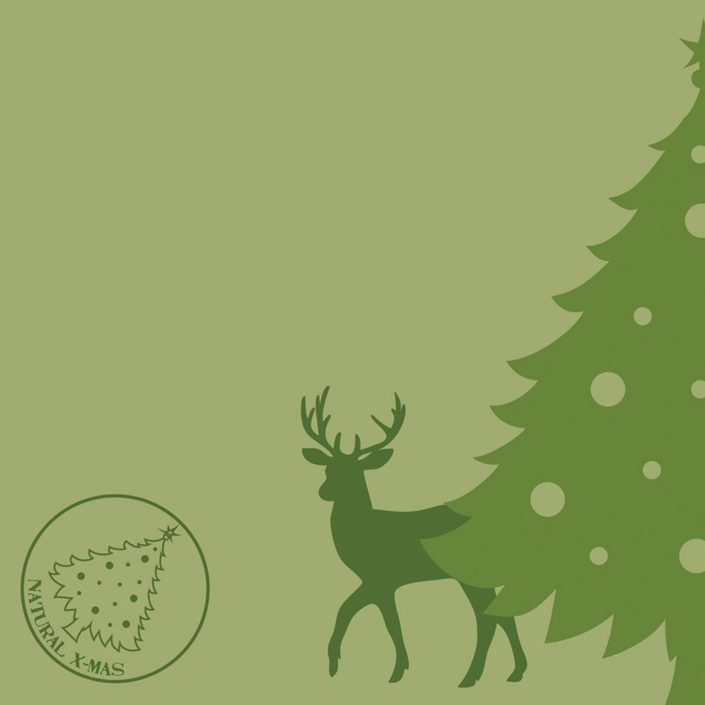 Linclass Serviette  Natural X-Mas oliv 40 x 40 cm 1/4 Falz