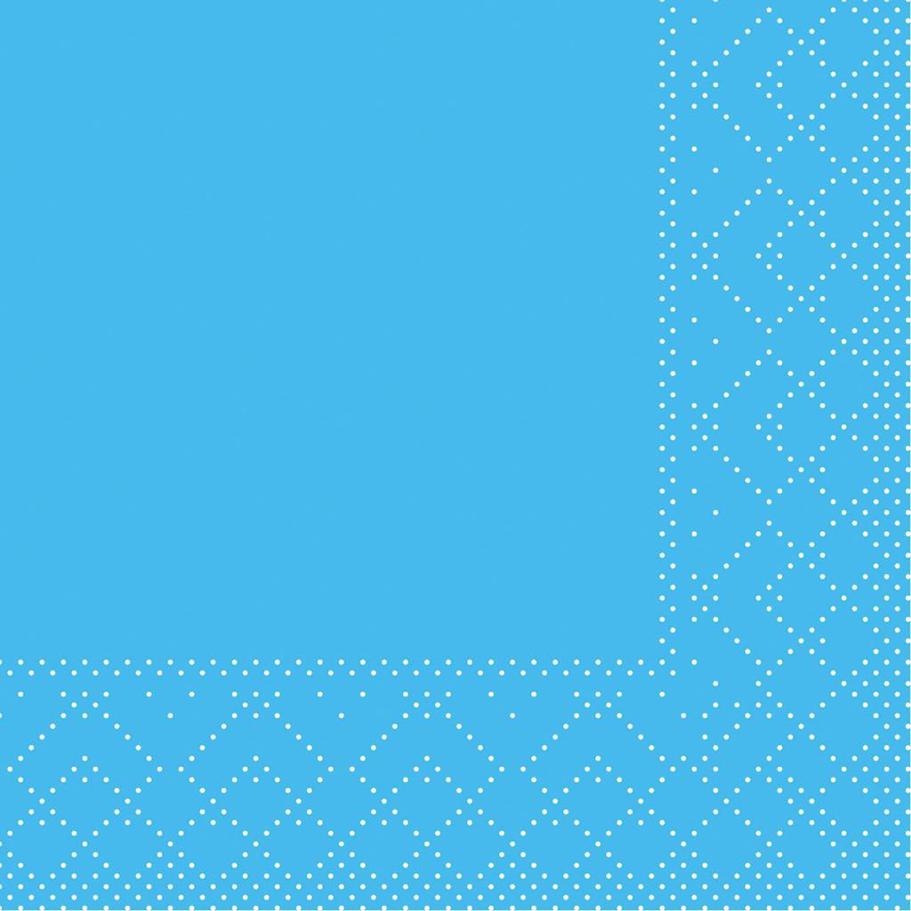 Tissue 3-lg Serviette Basic aquablau 20 x 20 cm 1/4 Falz