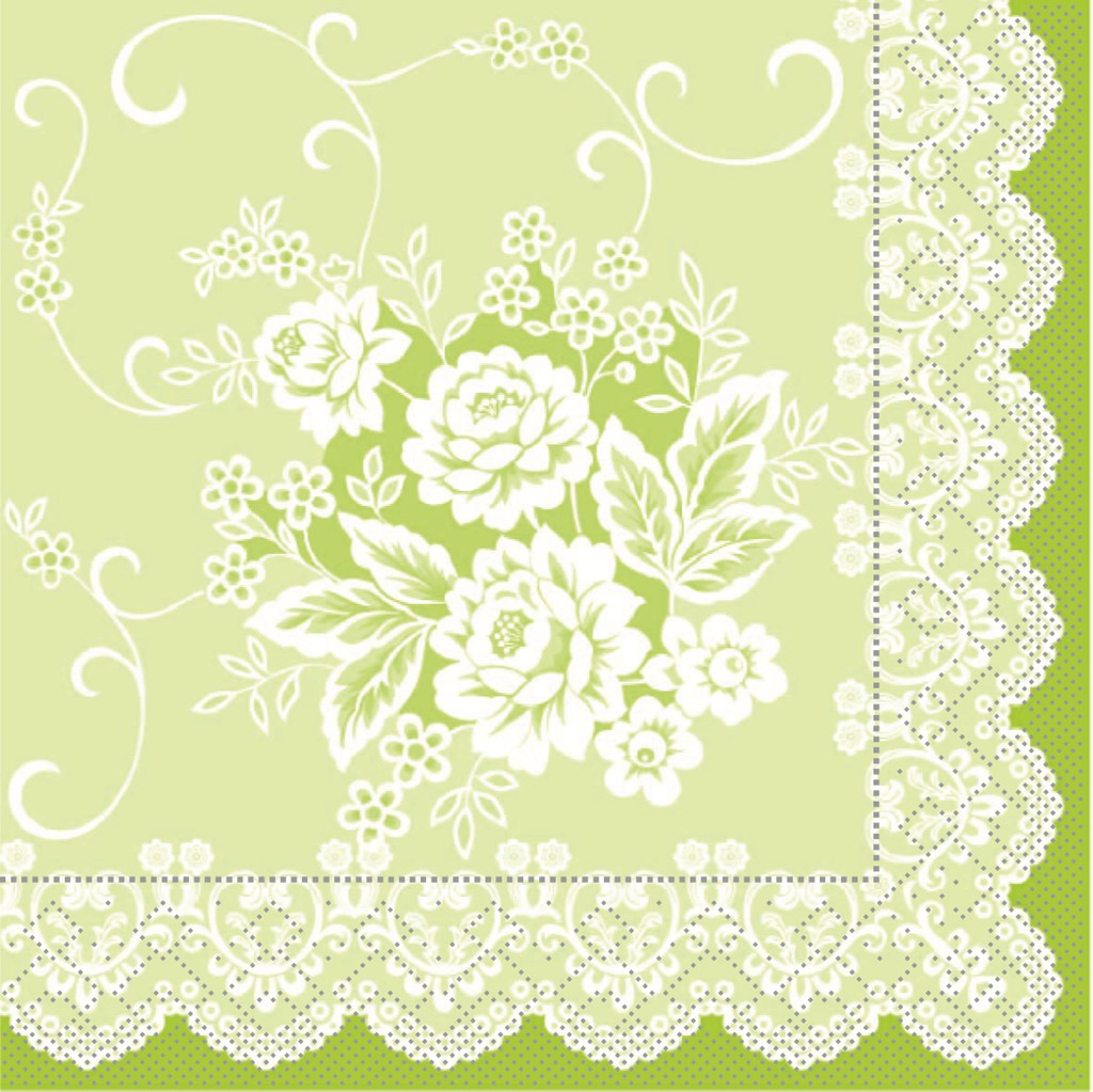Tissue Serviette Franziska grün 33 x 33 cm 1/4 Falz 3-lg.