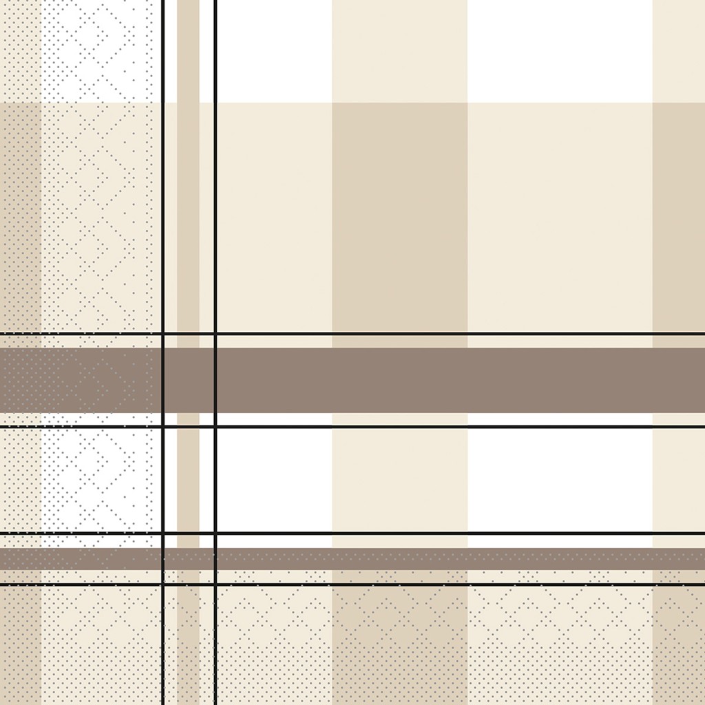 Tissue Serviette Kevin beige-braun 40 x 40 cm 1/4 Falz 3-lg.