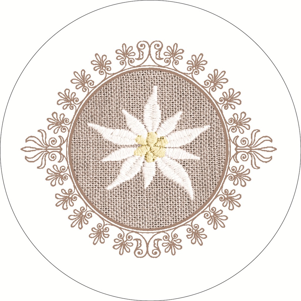 Tissue 9-lg. Deckchen Edelweiss 90 mm