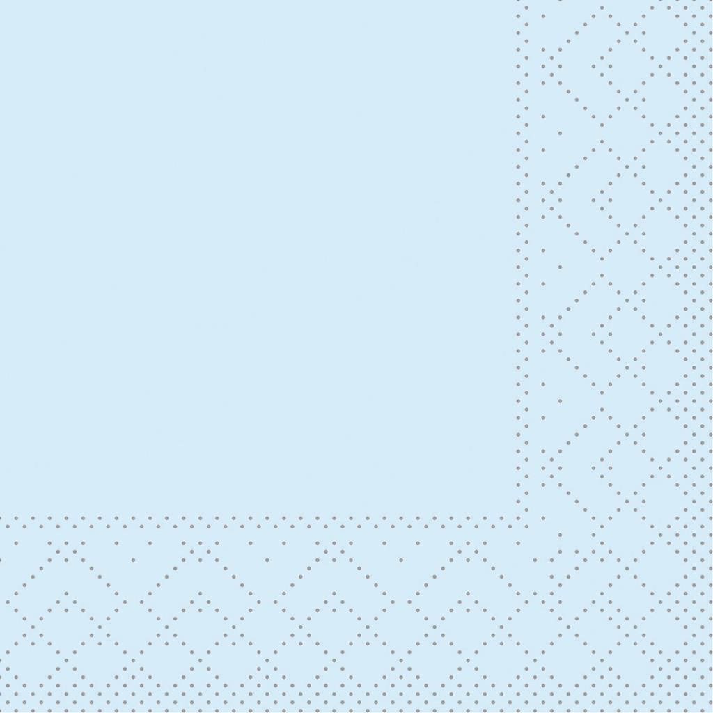 Tissue 3-lg Serviette Basic hellblau 20 x 20 cm 1/4 Falz