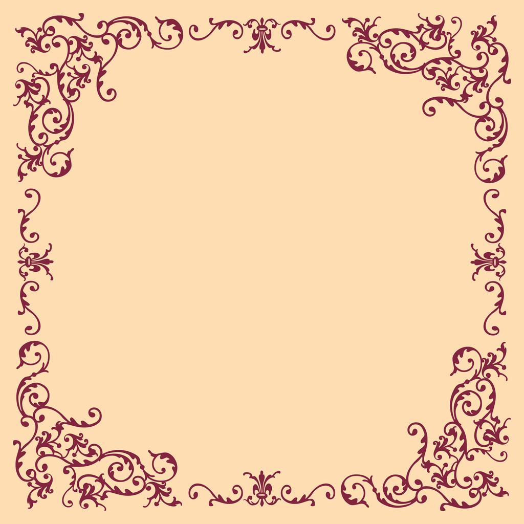 Linclass Tischdecke Pomp creme-bordeaux 80 x 80 cm 1/8-Falz