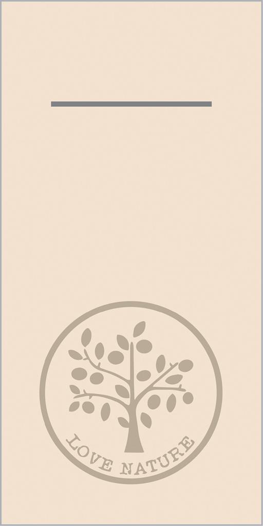 Linclass Pocket-Nap. Love Nature 40 x 40 cm 1/8 Falz, pebble stone