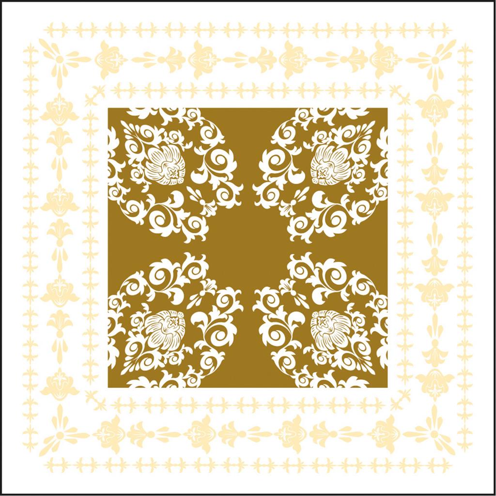 Linclass Tischdecke Pascal gold-creme 80 x 80 cm 1/8-Falz