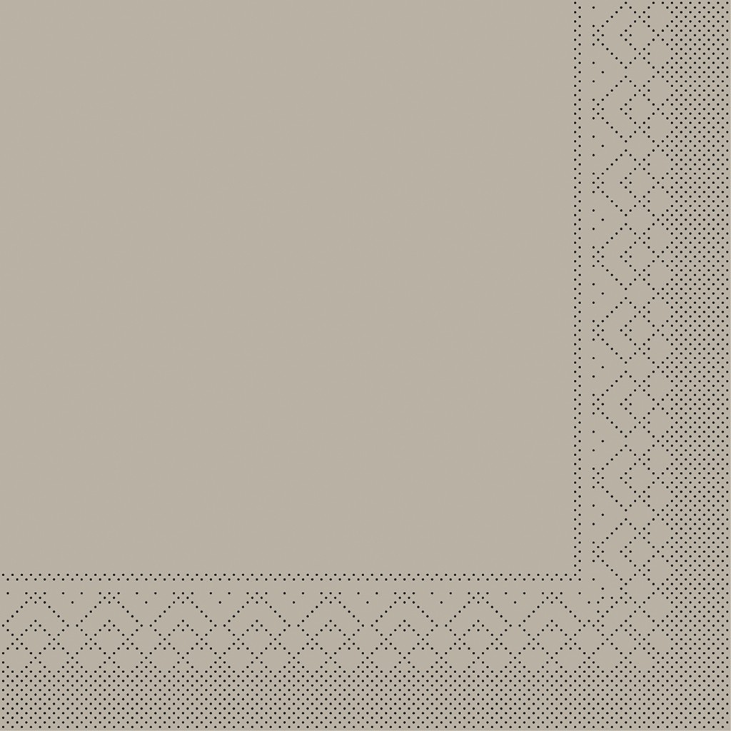 Tissue Serviette Basic beige grey 40 x 40 cm 1/4 Falz 3-lg.