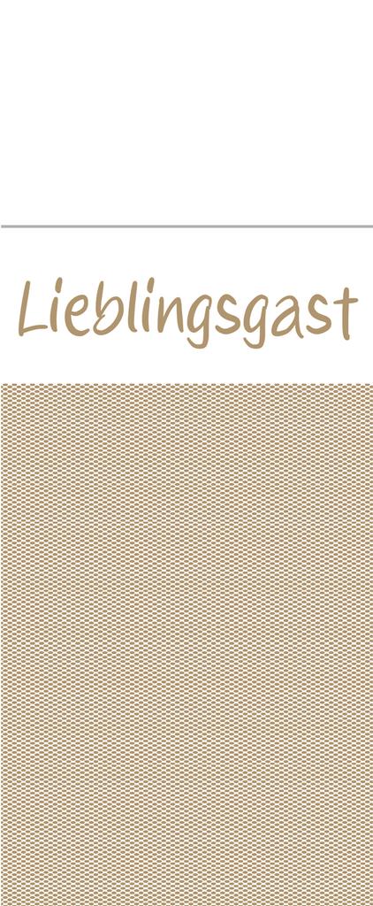 Linclass-Prof. Pocket-Nap. Lieblingsgast 40 x 33 cm 1/8 Falz