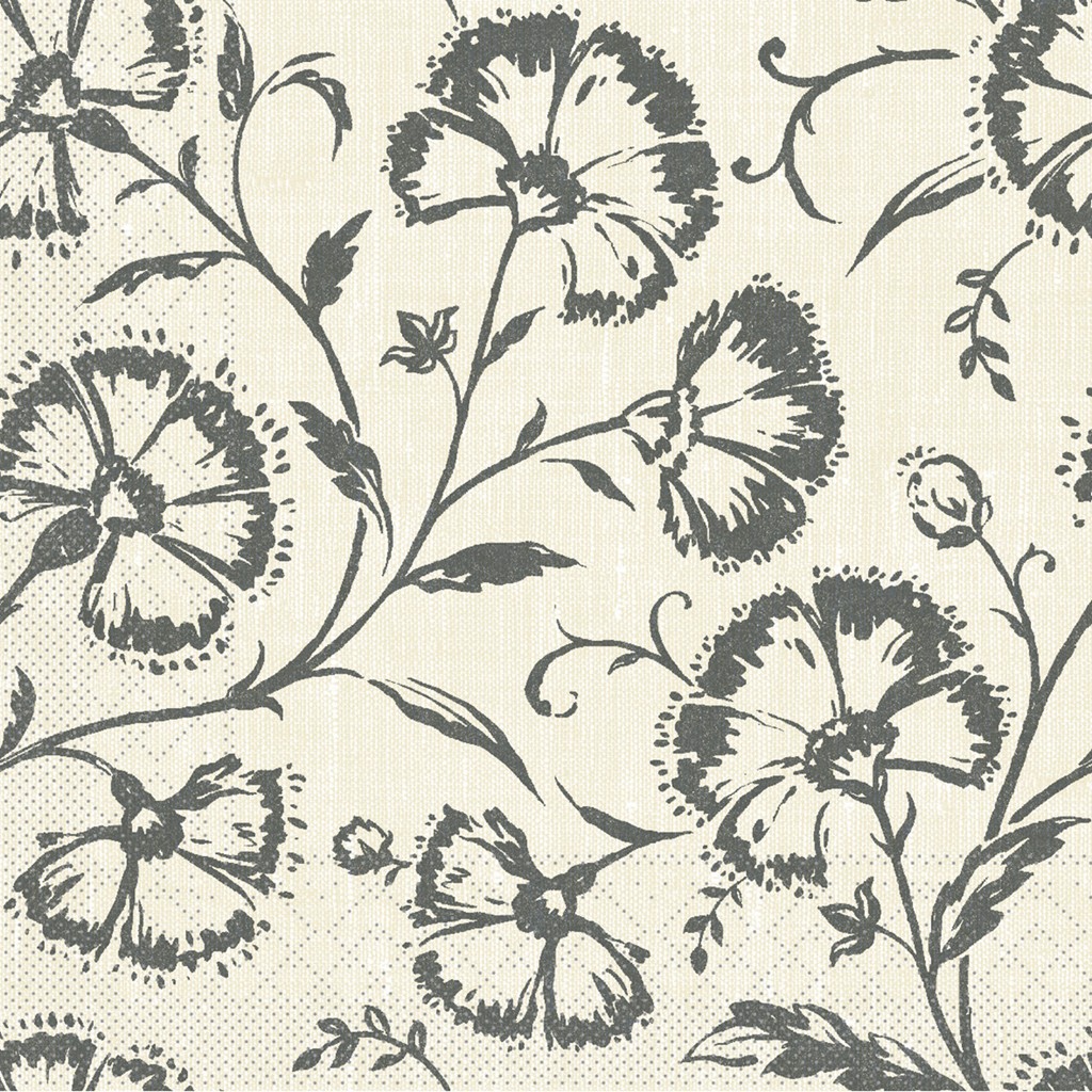 Tissue Serviette Ines pebble stone-anthr 40 x 40 cm 1/4 Falz 3-lg.