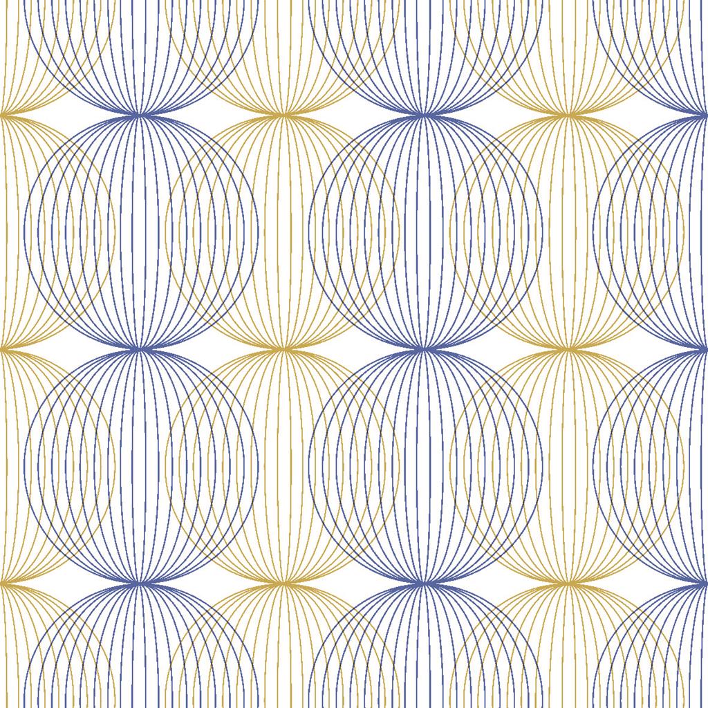 Linclass Serviette Ludo blau-gold 40 x 40 cm 1/4 Falz