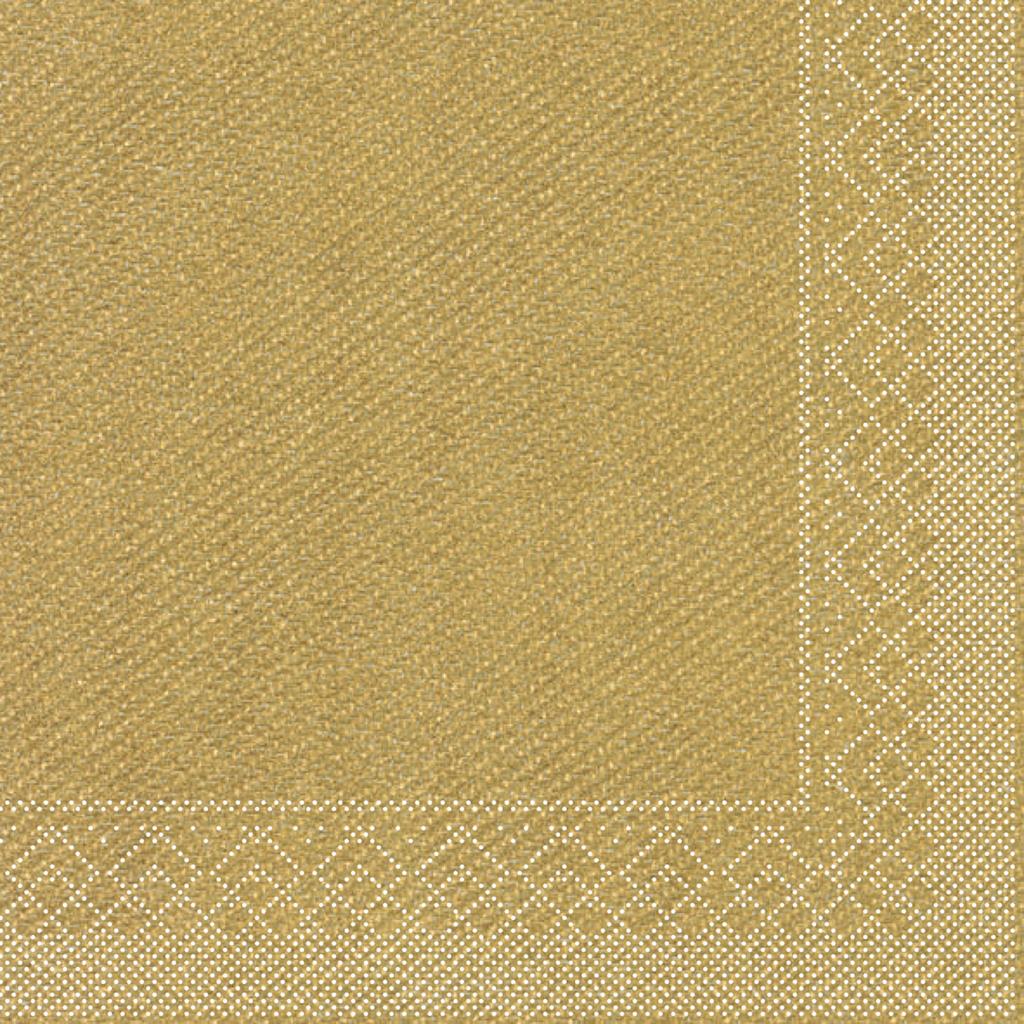 Tissue 3-lg Serviette  Basic gold 40 x 40 cm 1/4 Falz