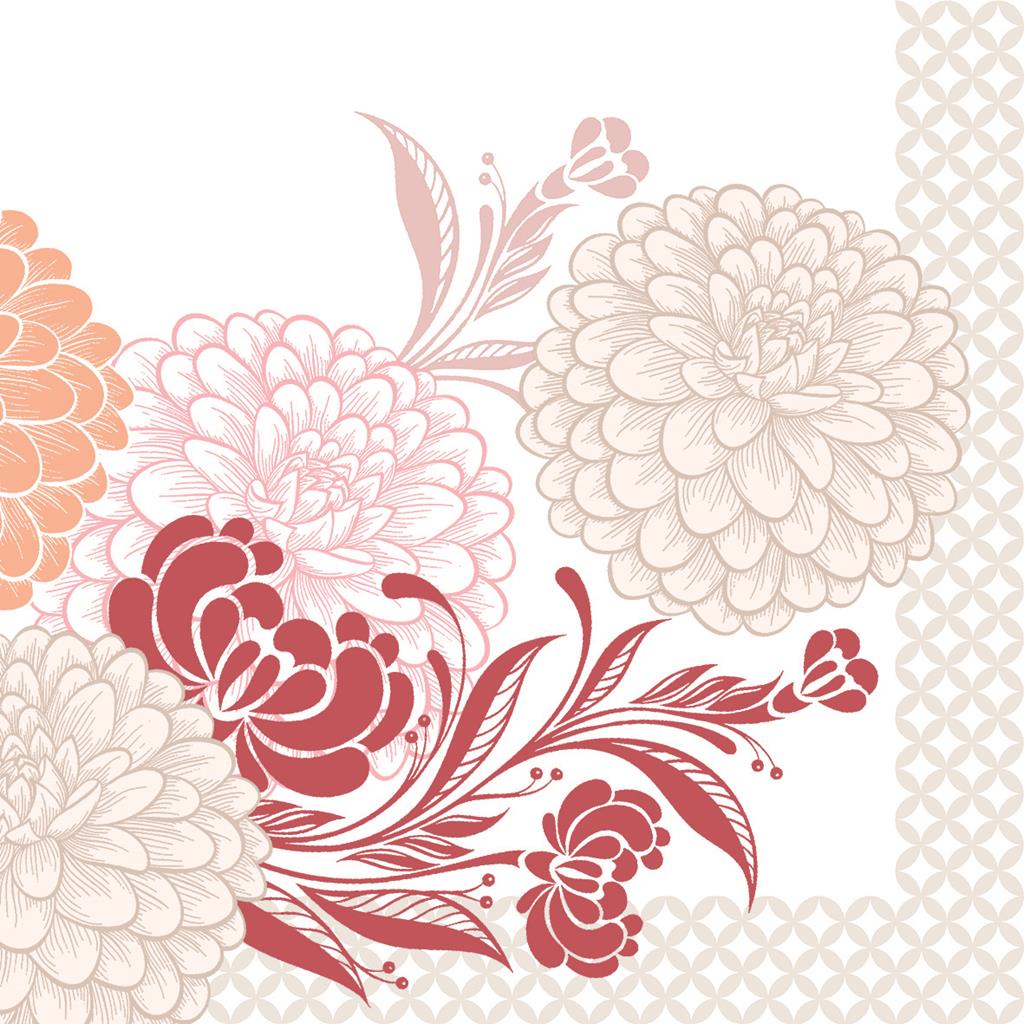 Linclass Serviette Clarissa bordeaux 40 x 40 cm 1/4 Falz