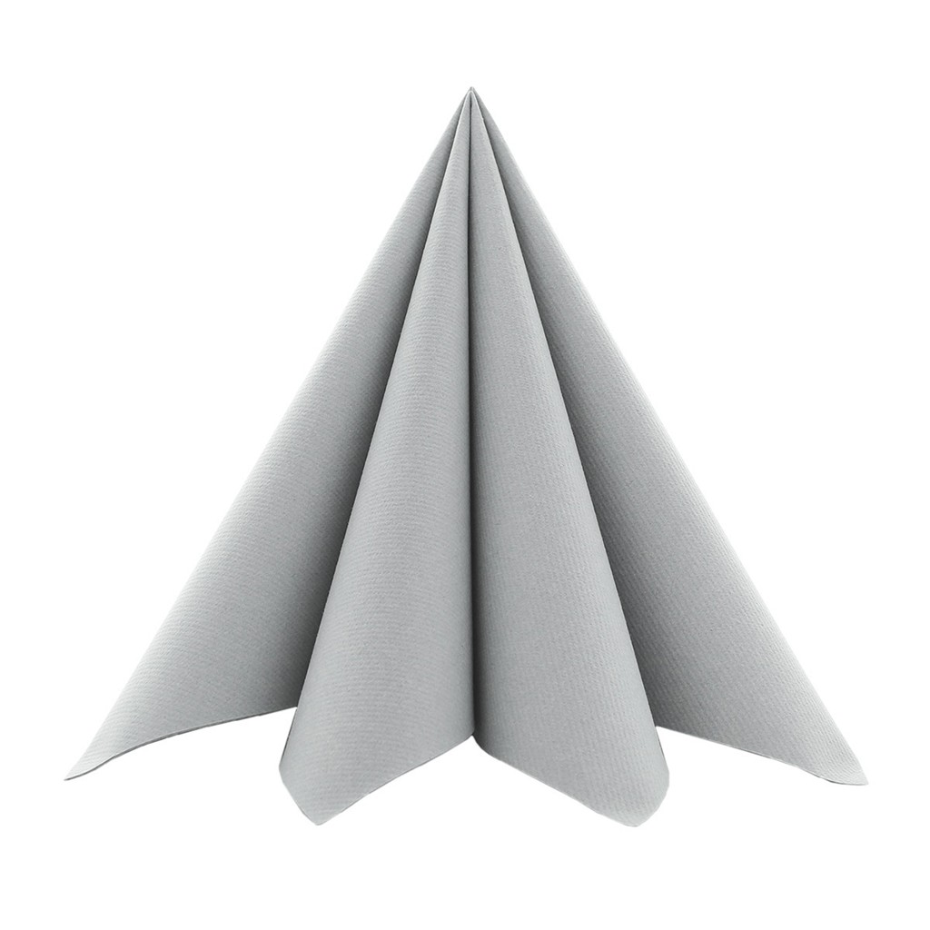 Linclass Serviette Basic grau 40 x 40 cm 1/4 Falz