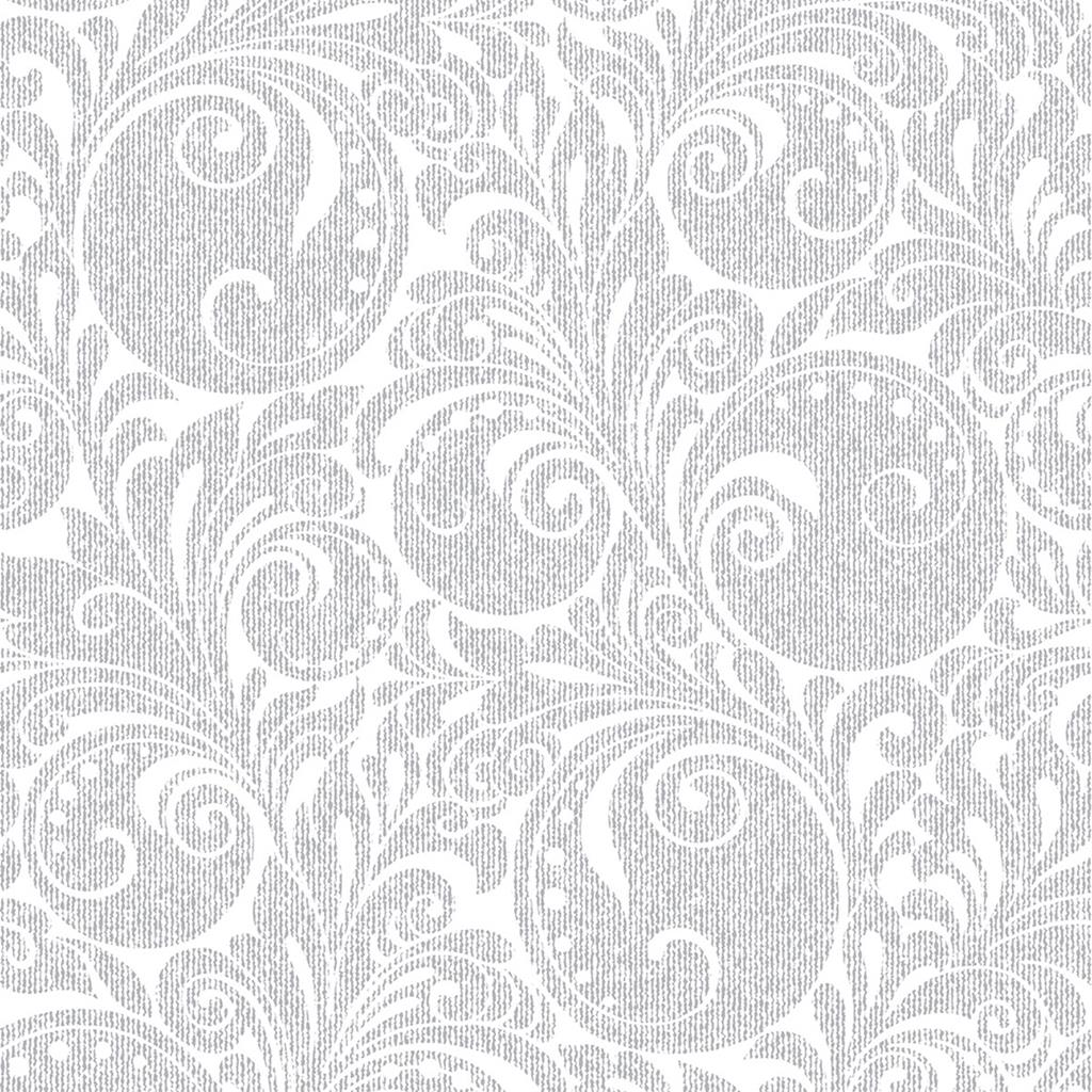 Linclass Serviette  Jordan weiss-silber 40 x 40 cm 1/4 Falz