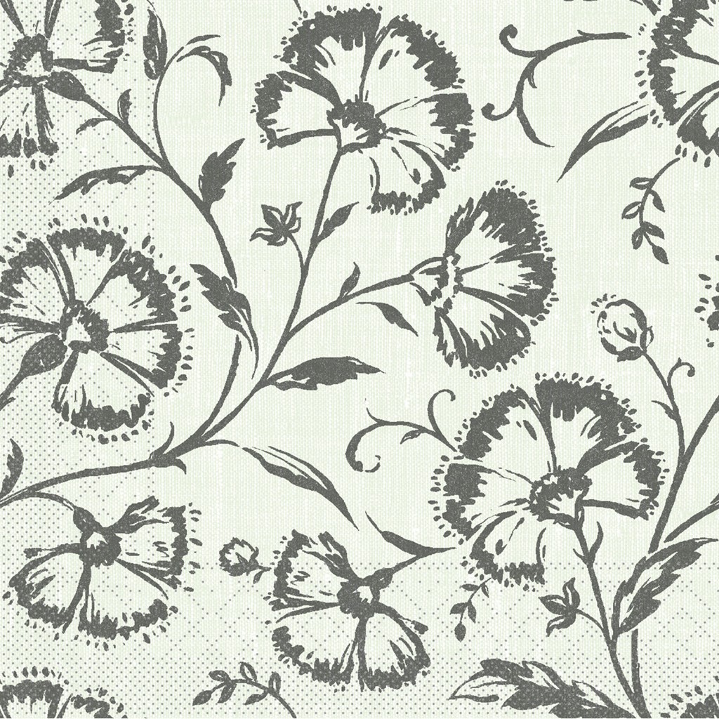 Tissue Serviette Ines salbei-anthrazit 33 x 33 cm 1/4 Falz 3-lg.