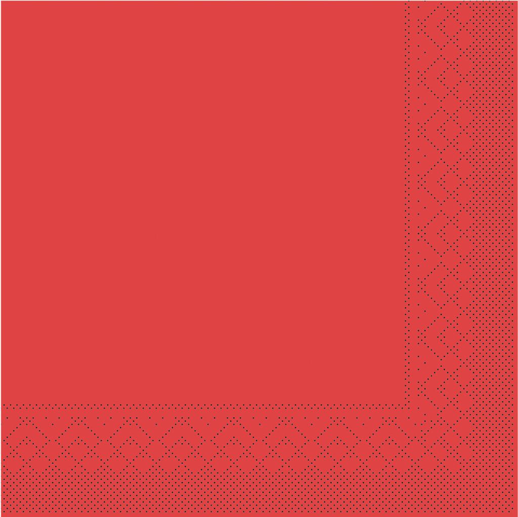 Tissue 3-lg Serviette Basic rot 33 x 33 cm 1/4 Falz