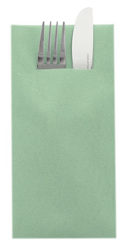Linclass Pocket-Nap. Basic eukalyptus 40 x 40 cm 1/8 Falz