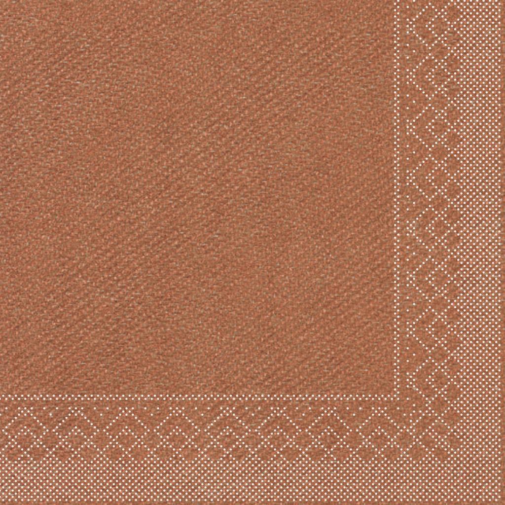 Tissue 3-lg Serviette  Basic bronze 33 x 33 cm 1/4 Falz