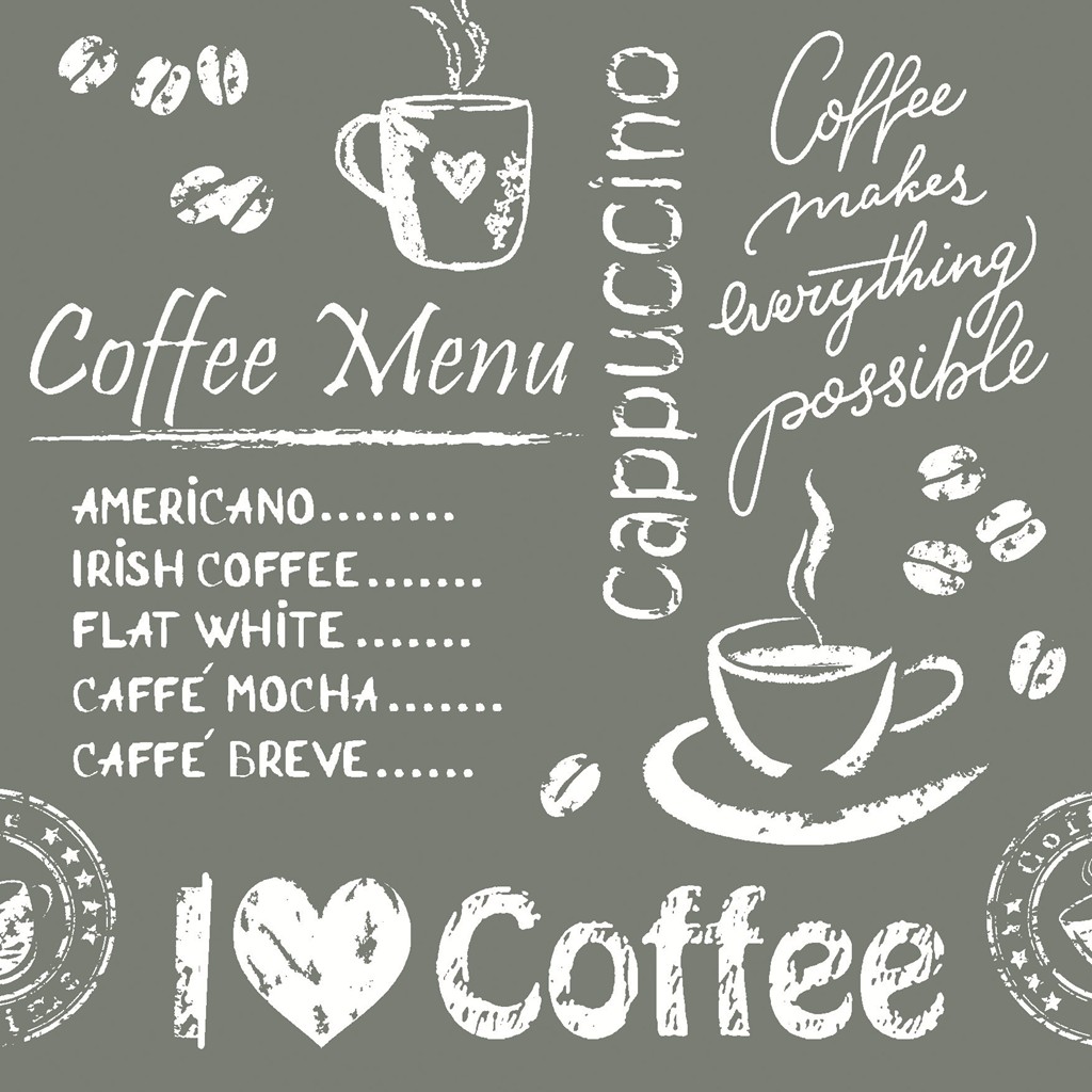 Tissue 9-lg. Deckchen Coffee time anthra 90 x 90 mm