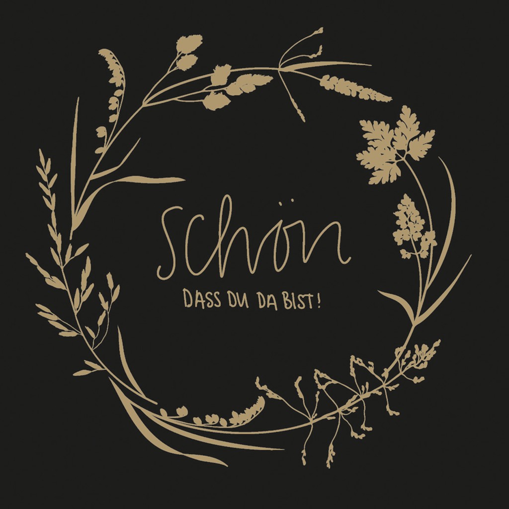 Softpoint Serviette Schön, dass du da bi 24 x 24 cm 1/4 Falz