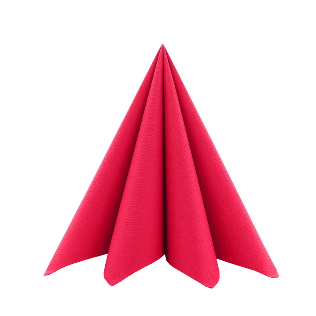 Linclass Serviette Basic rot 40 x 40 cm 1/4 Falz